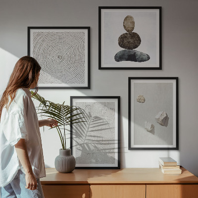 Composição de quadros Pedras arenosas pintura moderna