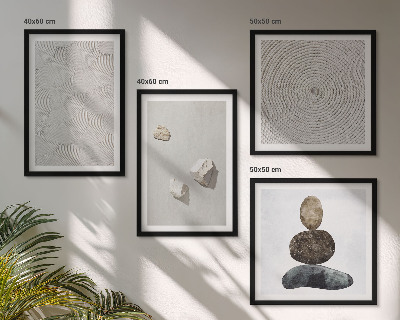 Composição de quadros Pedras arenosas pintura moderna