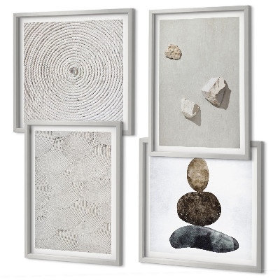 Composição de quadros Pedras arenosas pintura moderna