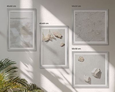 Conjunto de 4 quadros com moldura Textura boho de arenito