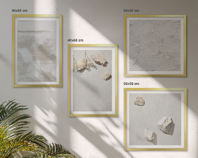 Conjunto de 4 quadros com moldura Textura boho de arenito