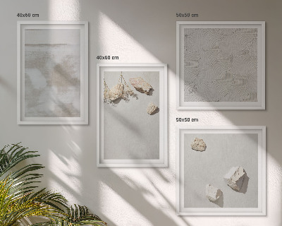 Conjunto de 4 quadros com moldura Textura boho de arenito