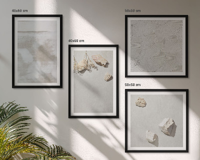 Conjunto de 4 quadros com moldura Textura boho de arenito