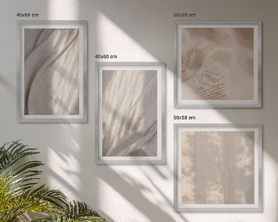 Políptico com moldura Tecidos boho naturais em close-up