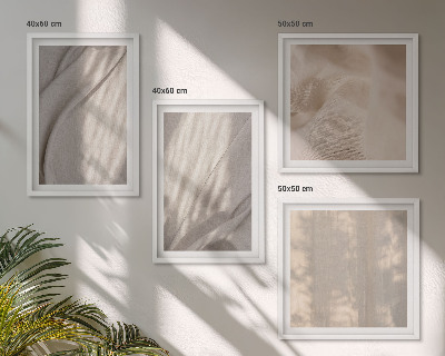 Políptico com moldura Tecidos boho naturais em close-up