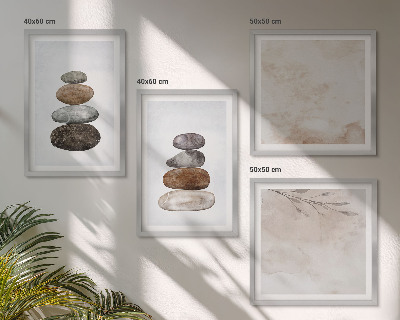 Composição de quadros Pilhas de pedras pintura boho
