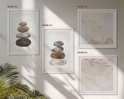 Composição de quadros Pilhas de pedras pintura boho
