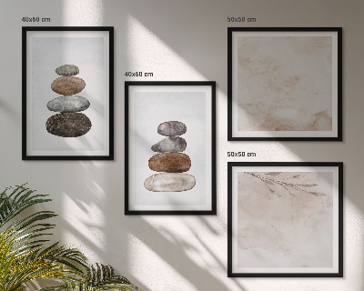 Composição de quadros Pilhas de pedras pintura boho