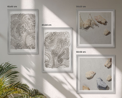 Conjunto de 4 quadros com moldura Formas abstratas modernas