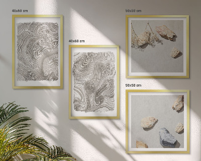 Conjunto de 4 quadros com moldura Formas abstratas modernas
