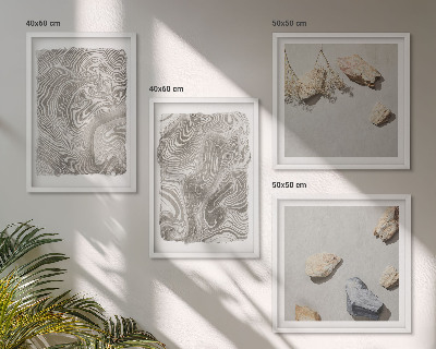 Conjunto de 4 quadros com moldura Formas abstratas modernas