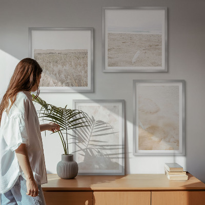 Políptico com moldura Texturas em tons pastel na moda