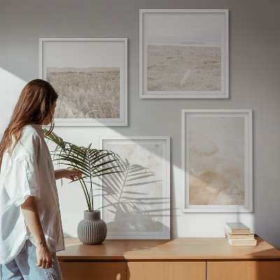 Políptico com moldura Texturas em tons pastel na moda