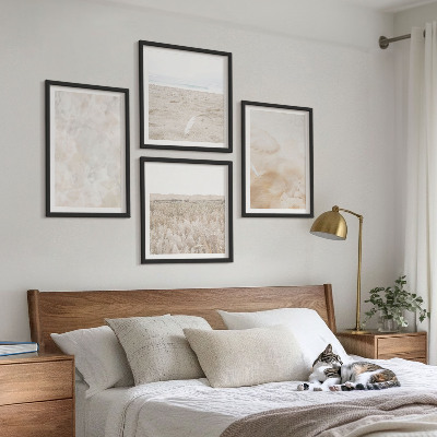 Políptico com moldura Texturas em tons pastel na moda