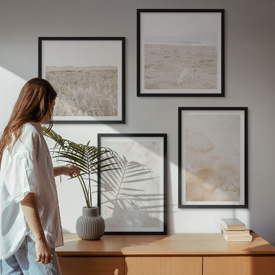 Políptico com moldura Texturas em tons pastel na moda