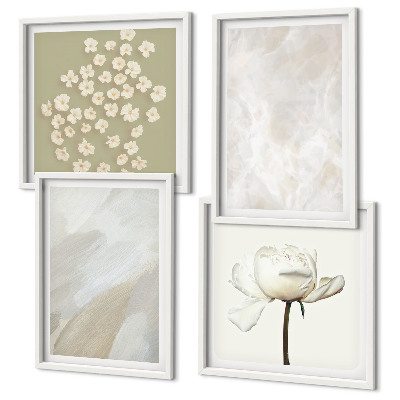 Composição de quadros Flores, estilo boho, texturas
