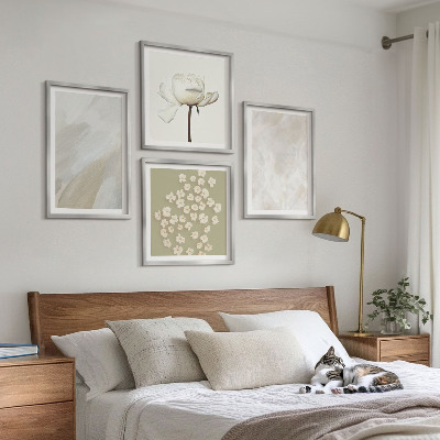 Composição de quadros Flores, estilo boho, texturas