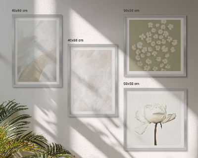 Composição de quadros Flores, estilo boho, texturas