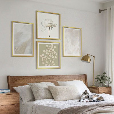 Composição de quadros Flores, estilo boho, texturas