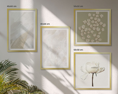 Composição de quadros Flores, estilo boho, texturas