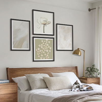 Composição de quadros Flores, estilo boho, texturas