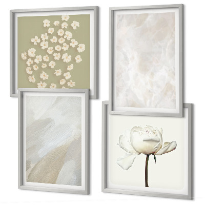 Composição de quadros Flores, estilo boho, texturas