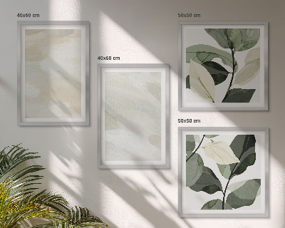 Conjunto de 4 quadros com moldura Pinturas boho abstratas e vibrantes