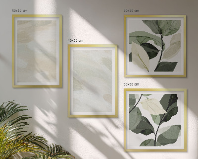 Conjunto de 4 quadros com moldura Pinturas boho abstratas e vibrantes