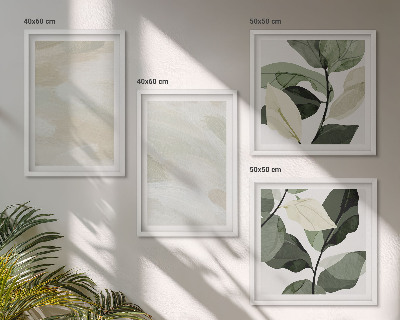Conjunto de 4 quadros com moldura Pinturas boho abstratas e vibrantes