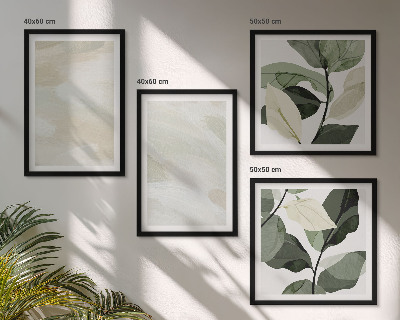 Conjunto de 4 quadros com moldura Pinturas boho abstratas e vibrantes