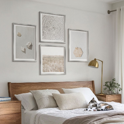 Políptico com moldura Texturas de areia boho leves