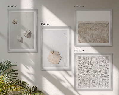 Políptico com moldura Texturas de areia boho leves