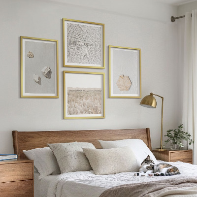 Políptico com moldura Texturas de areia boho leves