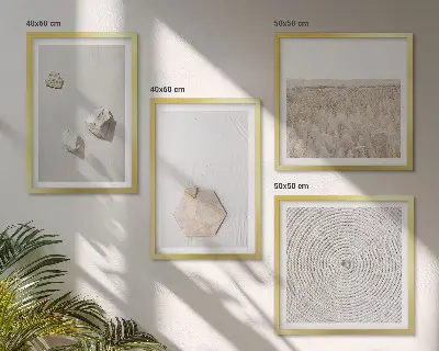 Políptico com moldura estampa de texturas de areia estilo boho