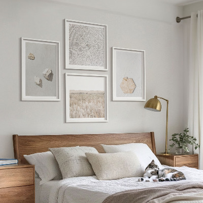 Políptico com moldura Texturas de areia boho leves