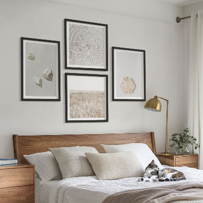 Políptico com moldura Texturas de areia boho leves