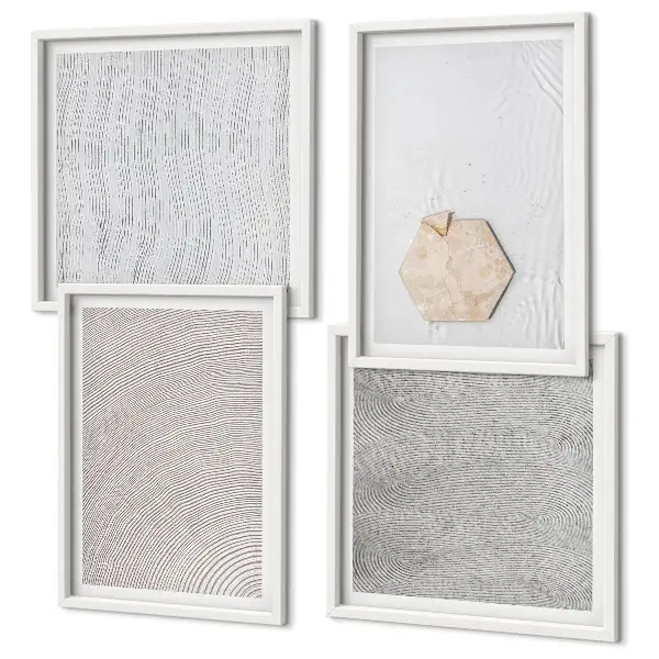 Composição de quadros com texturas leves de areia estilo boho