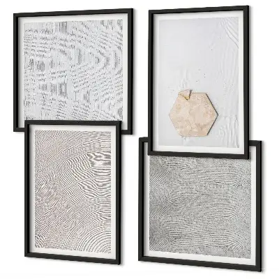 Composição de quadros com texturas leves de areia estilo boho