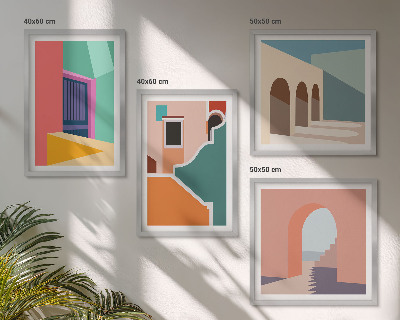 Composição de quadros Ilustrações coloridas da cidade