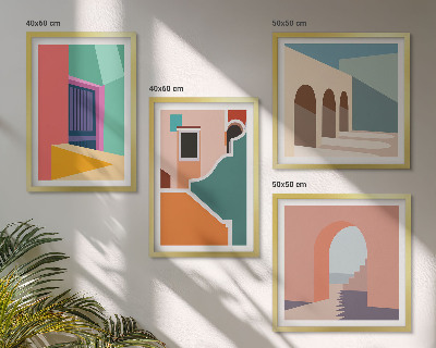 Composição de quadros Ilustrações coloridas da cidade