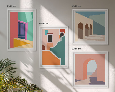 Composição de quadros Ilustrações coloridas da cidade