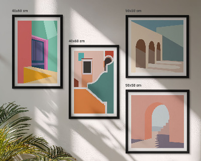 Composição de quadros Ilustrações coloridas da cidade