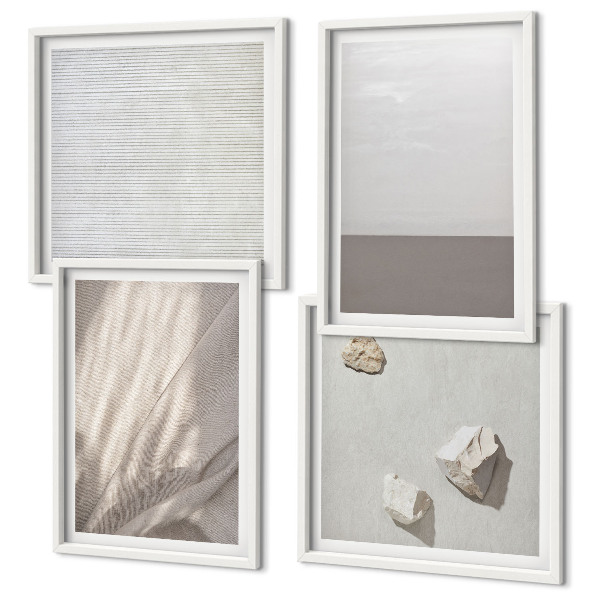 Políptico com moldura Texturas boho delicadas da natureza
