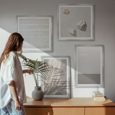 Políptico com moldura Texturas boho delicadas da natureza