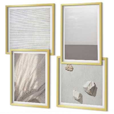 Políptico com moldura Texturas boho delicadas da natureza