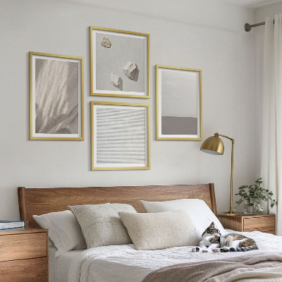 Políptico com moldura Texturas boho delicadas da natureza