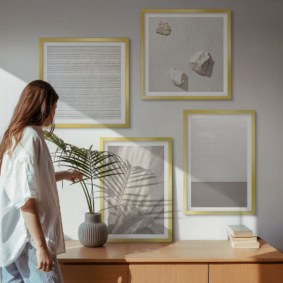 Políptico com moldura Texturas boho delicadas da natureza