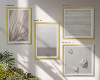 Políptico com moldura Texturas boho delicadas da natureza