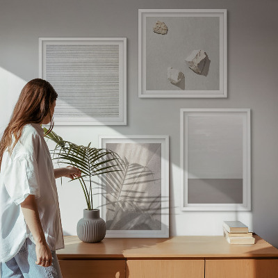 Políptico com moldura Texturas boho delicadas da natureza