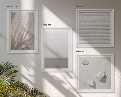 Políptico com moldura Texturas boho delicadas da natureza